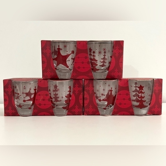 Starbucks Holiday Shot Glasses 2006 Lot of 3 (2 glasses per box) - Picture 1 of 4